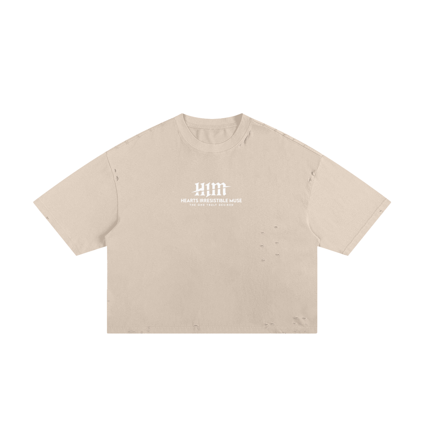 Crop Top,Boxy,Distressed,HIM,short sleeve,shirt