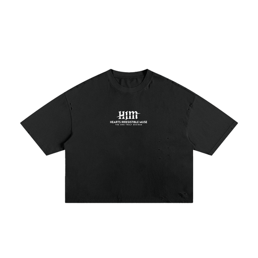 Crop Top,Boxy,Distressed,HIM,short sleeve,shirt