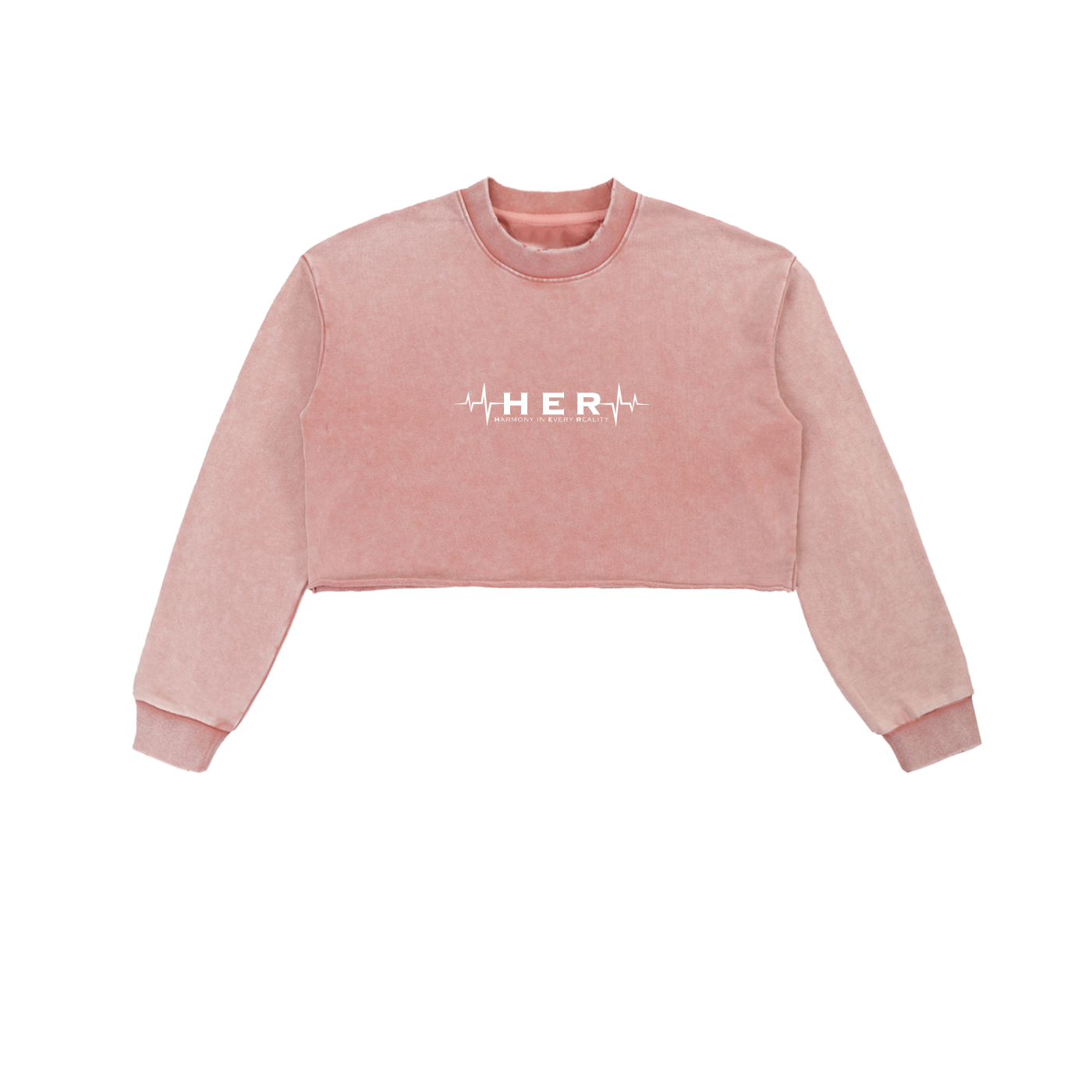 HER Washed Raw Edge Cropped Sweatshirt