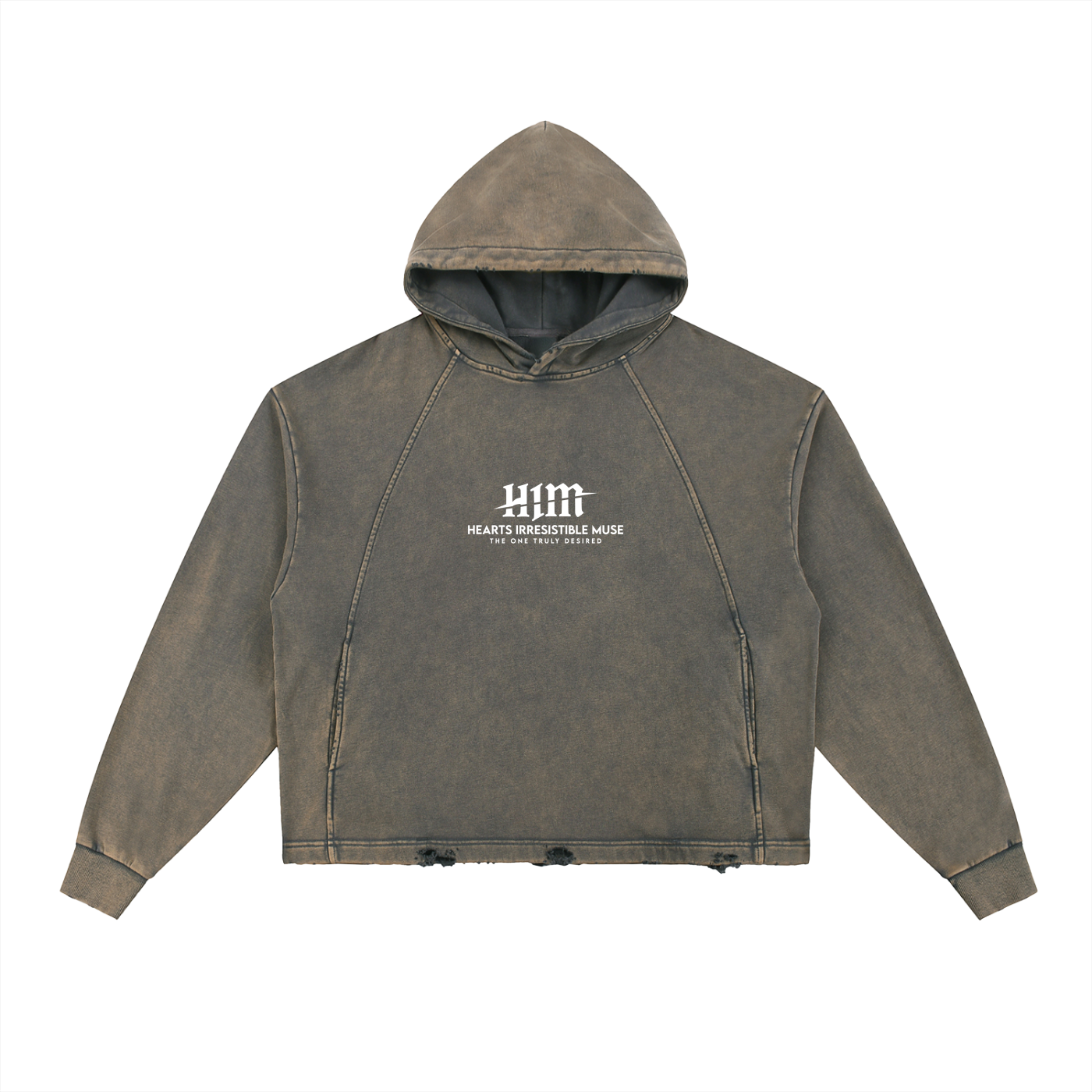Origin Vintage Washed Frayed-Hem Hoodie